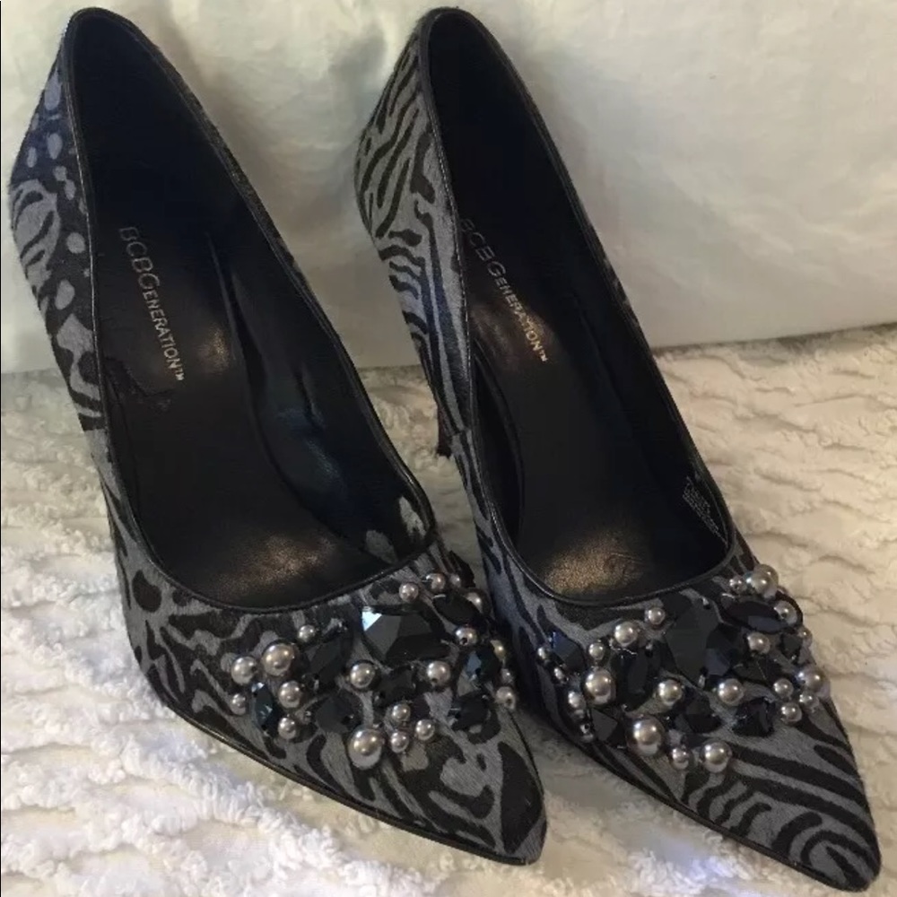 BCBGeneration Fillys2 Black Embellished Heels